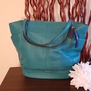 NWOT Coach Teal Green Leather Tote